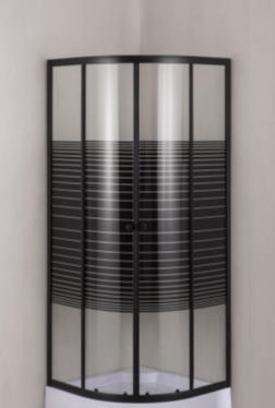 Tus paravan R80 - HYDROFIT BLACK [6mm - sa crnim linijama]